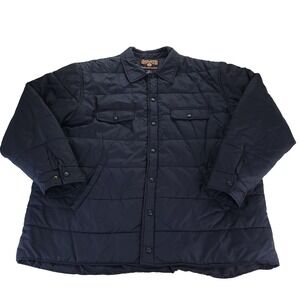 Duluth Trading Co Puffer Jacket Mens 2XLT‎ Navy Full Snap Zip Inner Pocket